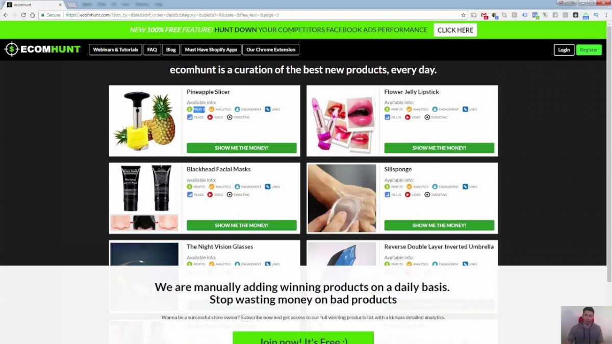 	  what is ecomhunt
